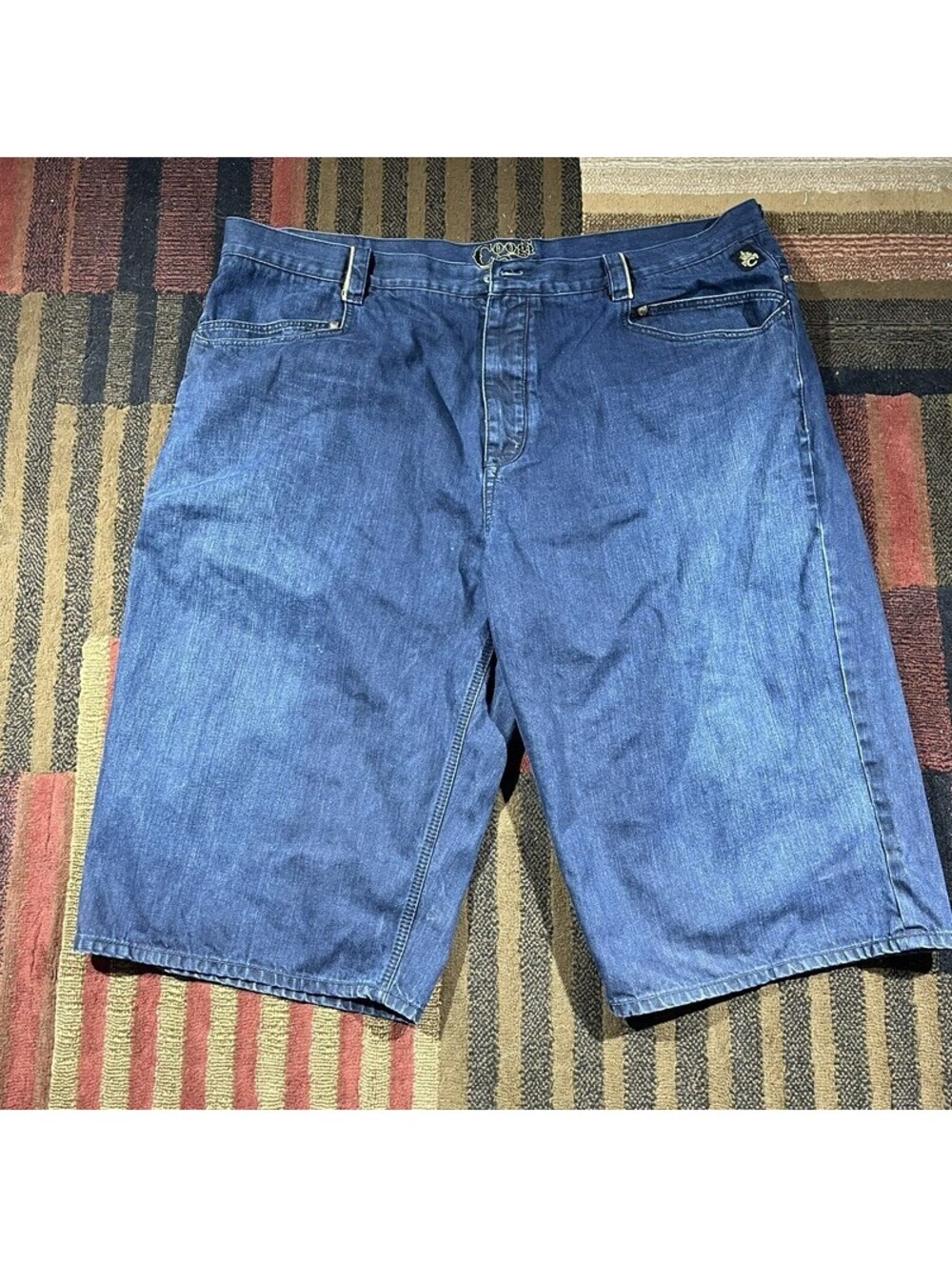 Coogi dark blue denim long shorts Mens 50